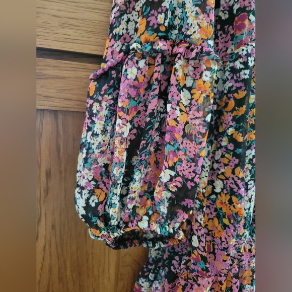 NWT Vince Camuto Black And Pink Floral Dress Size XL - Picture 8 of 14